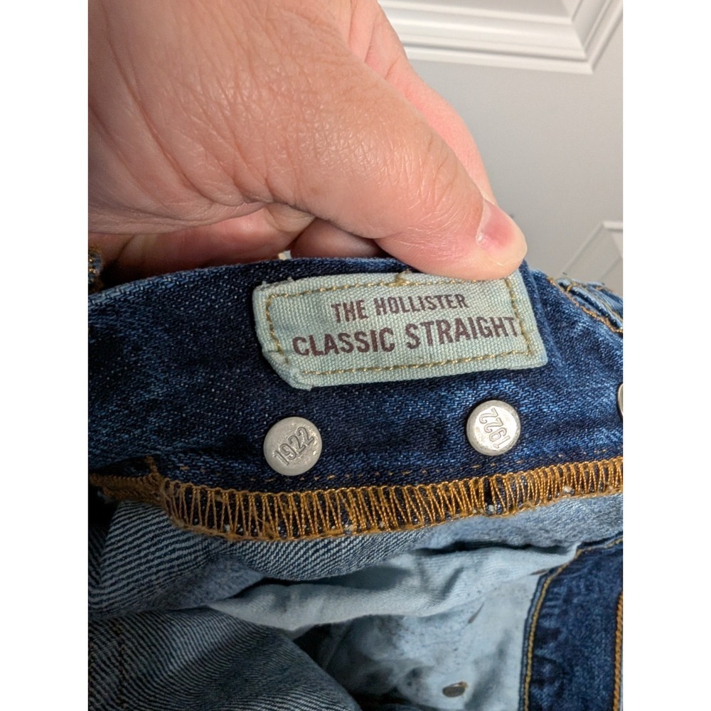 Hollister Men's Jeans Straight Leg Medium Blue Denim 100% Cotton Size 32 x 33.5 - Picture 5 of 7